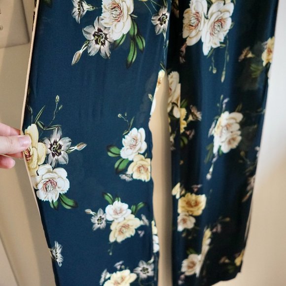 Nicholas Silk Floral Wide Leg Palazzo Pants Size 4 - Picture 6 of 12